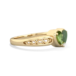 Peridot Filligree 'One Heart' 14K Yellow Gold ring R5070