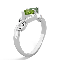 Peridot Floral Elegance 14K White Gold ring R5790