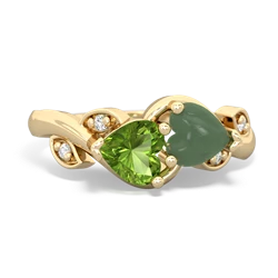 Peridot Floral Elegance 14K Yellow Gold ring R5790