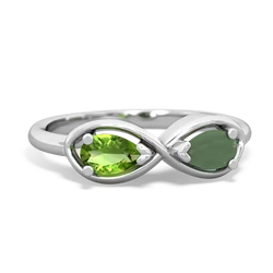 Peridot Infinity 14K White Gold ring R5050