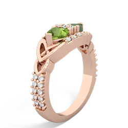 Peridot Sparkling Celtic Knot 14K Rose Gold ring R2645