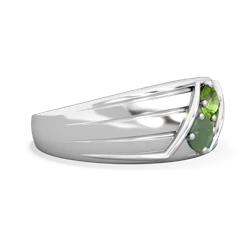 Peridot Men's Streamline 14K White Gold ring R0460