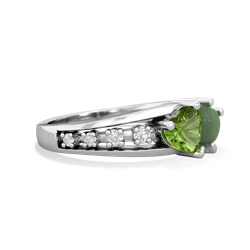 Peridot Heart To Heart 14K White Gold ring R3342