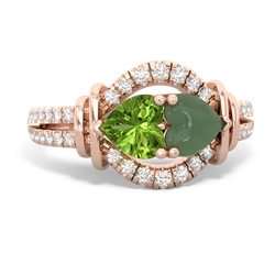 Peridot Art-Deco Keepsake 14K Rose Gold ring R5630