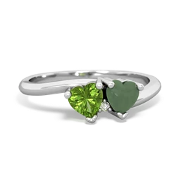 Peridot Sweethearts 14K White Gold ring R5260