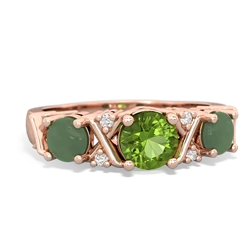 Peridot Hugs And Kisses 14K Rose Gold ring R5016