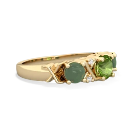 Peridot Hugs And Kisses 14K Yellow Gold ring R5016