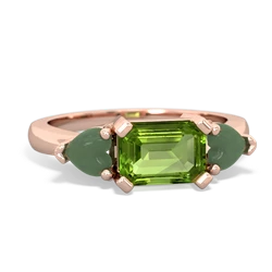 Peridot Three Stone 14K Rose Gold ring R5235