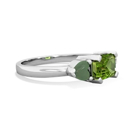 Peridot Three Stone 14K White Gold ring R5235