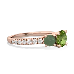 Peridot Pave Trellis 14K Rose Gold ring R5500