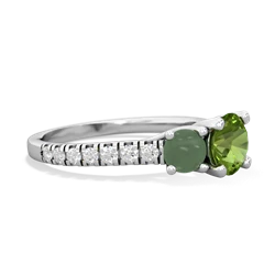 Peridot Pave Trellis 14K White Gold ring R5500