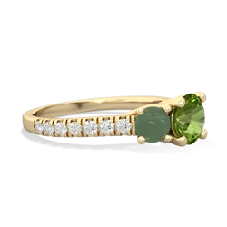 Peridot Pave Trellis 14K Yellow Gold ring R5500