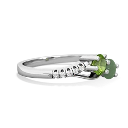 Peridot Infinity Pave Two Stone 14K White Gold ring R5285