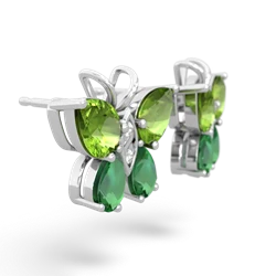 Peridot Butterfly 14K White Gold earrings E2215