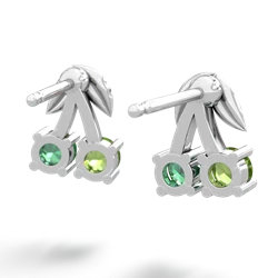 Peridot Sweet Cherries 14K White Gold earrings E7001