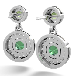 Peridot Halo Dangle 14K White Gold earrings E5319