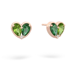 Peridot 'Our Heart' 14K Rose Gold earrings E5072