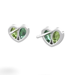 Peridot 'Our Heart' 14K White Gold earrings E5072