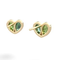 Peridot 'Our Heart' 14K Yellow Gold earrings E5072