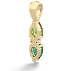 Peridot Bowtie Drop 14K Yellow Gold pendant P0865