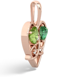 Peridot Celtic Trinity Heart 14K Rose Gold pendant P5331