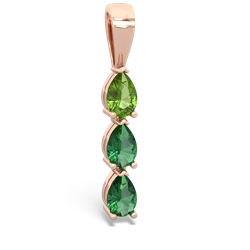 Peridot Dew Drops 14K Rose Gold pendant P2251