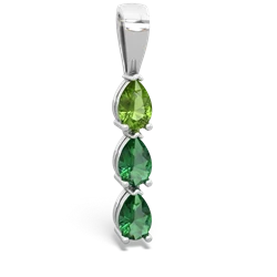 Peridot Dew Drops 14K White Gold pendant P2251