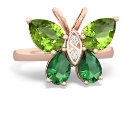 Peridot Butterfly 14K Rose Gold ring R2215