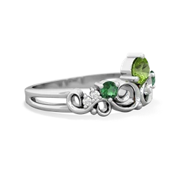 Peridot Crown Keepsake 14K White Gold ring R5740