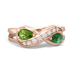 Peridot Diamond Infinity 14K Rose Gold ring R5390