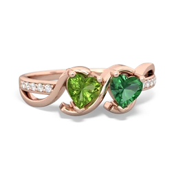 Peridot Side By Side 14K Rose Gold ring R3090