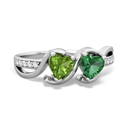 Peridot Side By Side 14K White Gold ring R3090