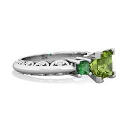 Peridot Eternal Embrace Engagement 14K White Gold ring C2001