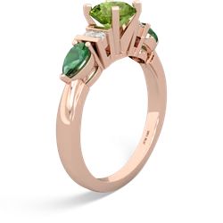 Peridot 6Mm Round Eternal Embrace Engagement 14K Rose Gold ring R2005