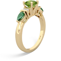 Peridot 6Mm Round Eternal Embrace Engagement 14K Yellow Gold ring R2005