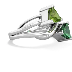 Peridot Split Band Swirl 14K White Gold ring R2341