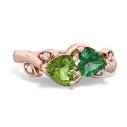 Peridot Floral Elegance 14K Rose Gold ring R5790