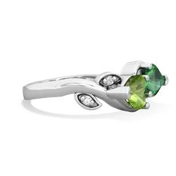 Peridot Floral Elegance 14K White Gold ring R5790