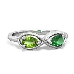 Peridot Infinity 14K White Gold ring R5050