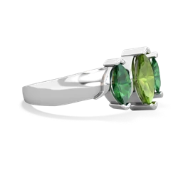 Peridot Three Peeks 14K White Gold ring R2433