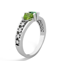 Peridot Heart To Heart 14K White Gold ring R3342