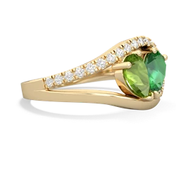 Peridot Nestled Heart Keepsake 14K Yellow Gold ring R5650