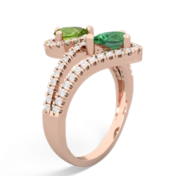 Peridot Diamond Dazzler 14K Rose Gold ring R3000