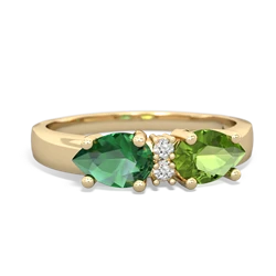 Peridot Pear Bowtie 14K Yellow Gold ring R0865