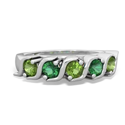 Peridot Anniversary Band 14K White Gold ring R2089