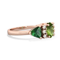 Peridot Antique Style Three Stone 14K Rose Gold ring R2186