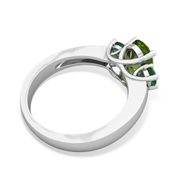 Peridot Three Stone Oval Trellis 14K White Gold ring R4024