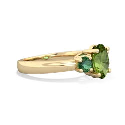 Peridot Three Stone Oval Trellis 14K Yellow Gold ring R4024