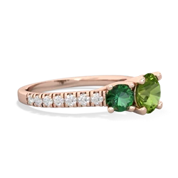 Peridot Pave Trellis 14K Rose Gold ring R5500