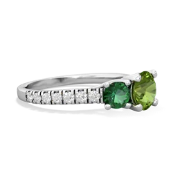 Peridot Pave Trellis 14K White Gold ring R5500